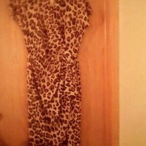 Leopard wrap dress size 8(fairly new)